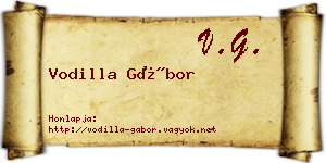 Vodilla Gábor névjegykártya